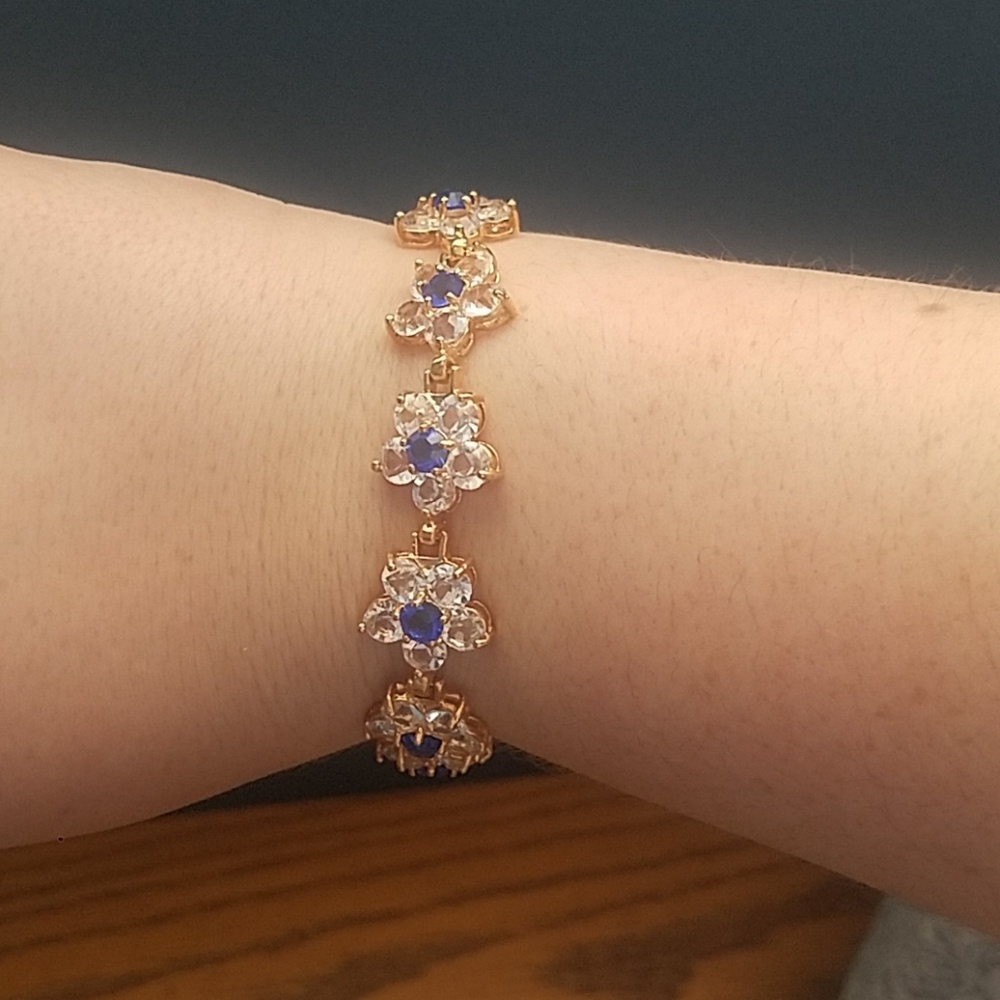 Gold Plated Diamond Flower Bracelet